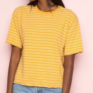 Brandy Melville Aleena Yellow Stripe T-Shirt Tee